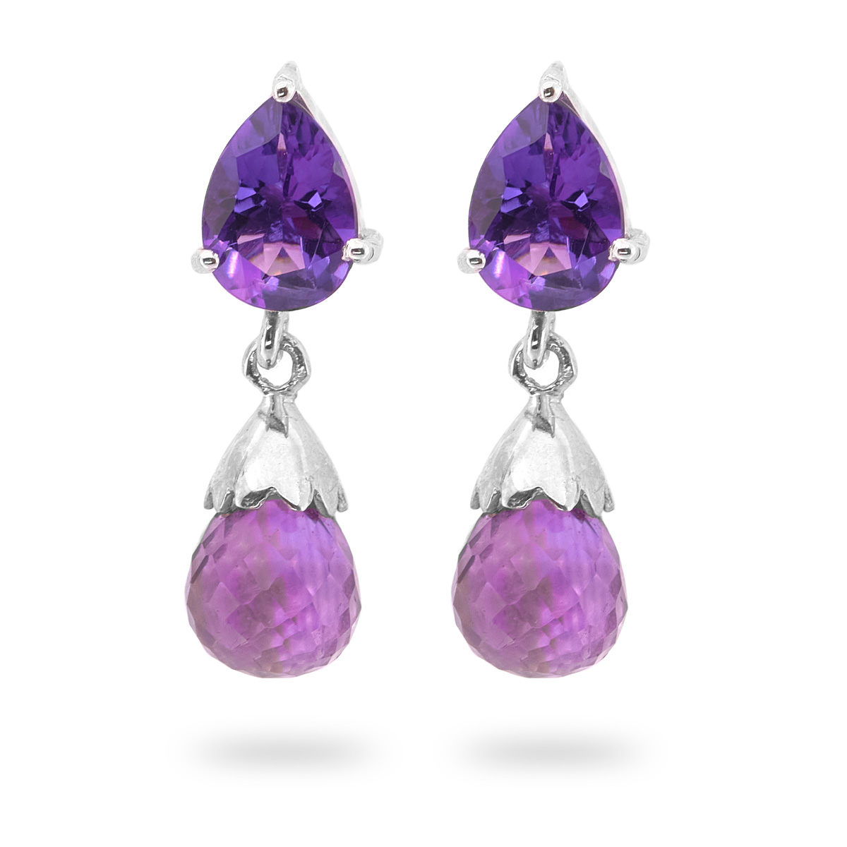 Boucles d'oreilles amethyste argent Vio